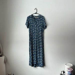Blue floral vintage llbean dress